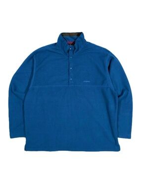 VINTAGE PATAGONIA Unisex Micro D-Luxe Pullover Snap T Fleece XL Blue